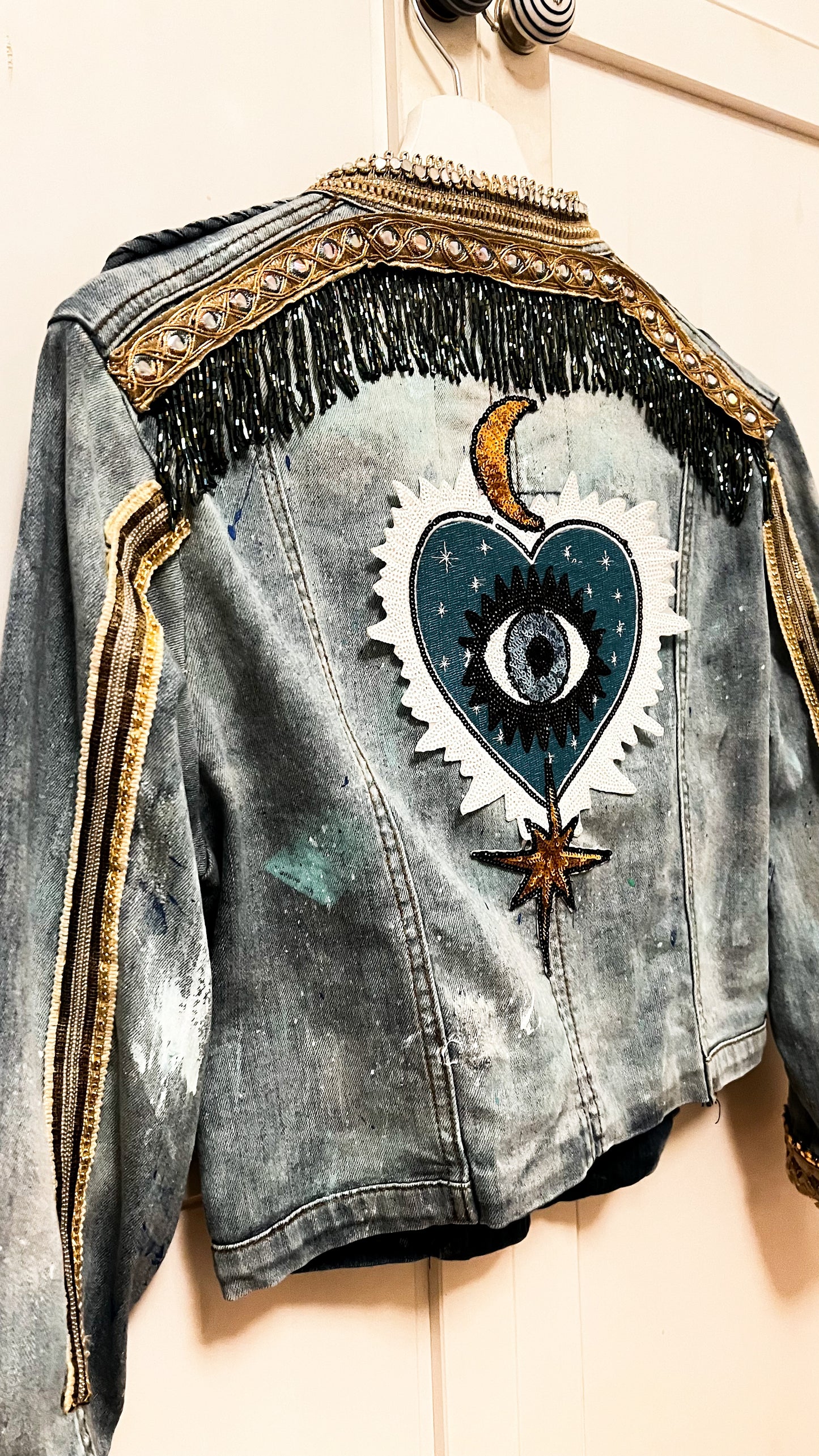 Boho Jeans Jacke kurz