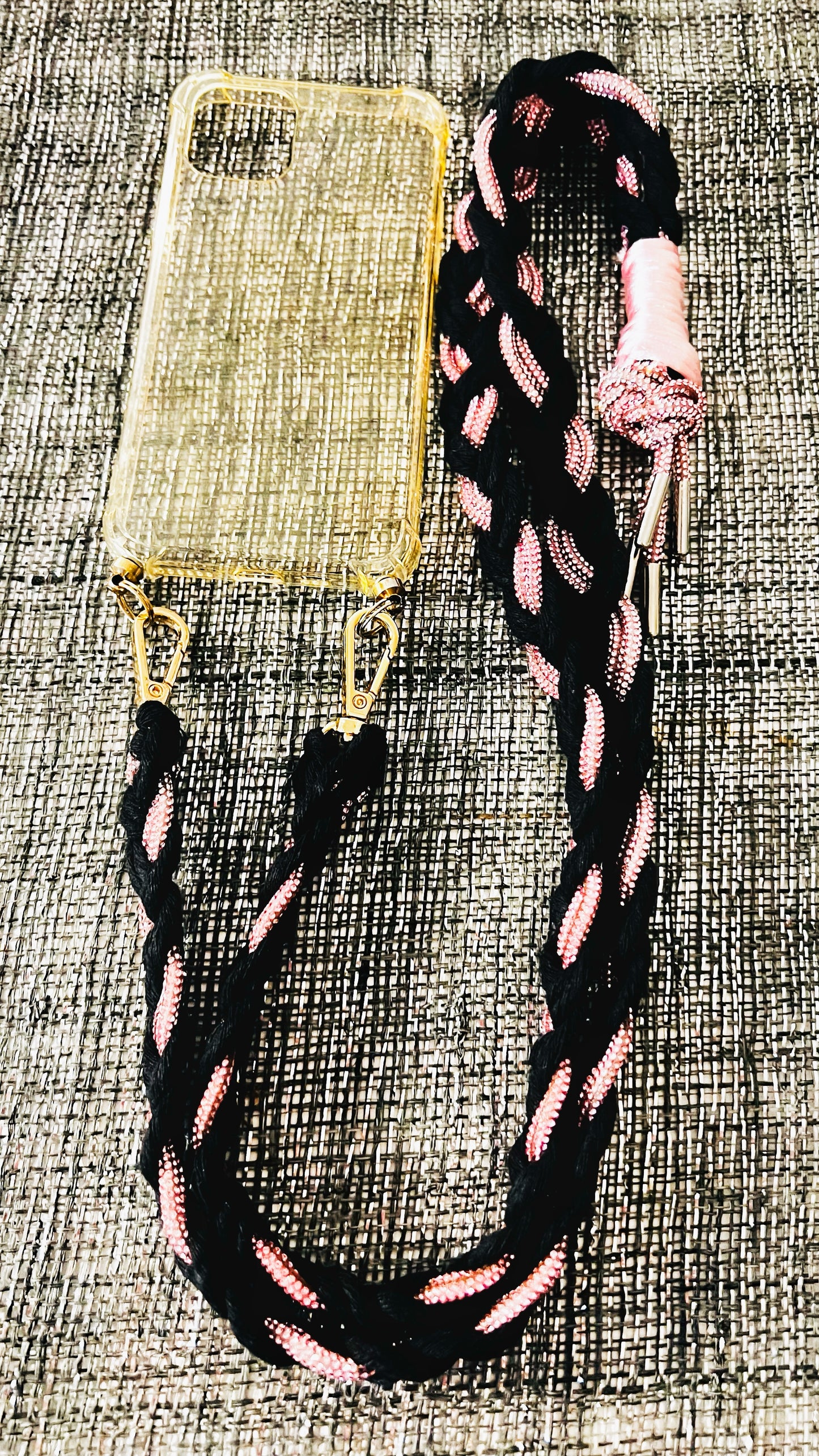 Makramee Glitzernde Handykordeln rosa