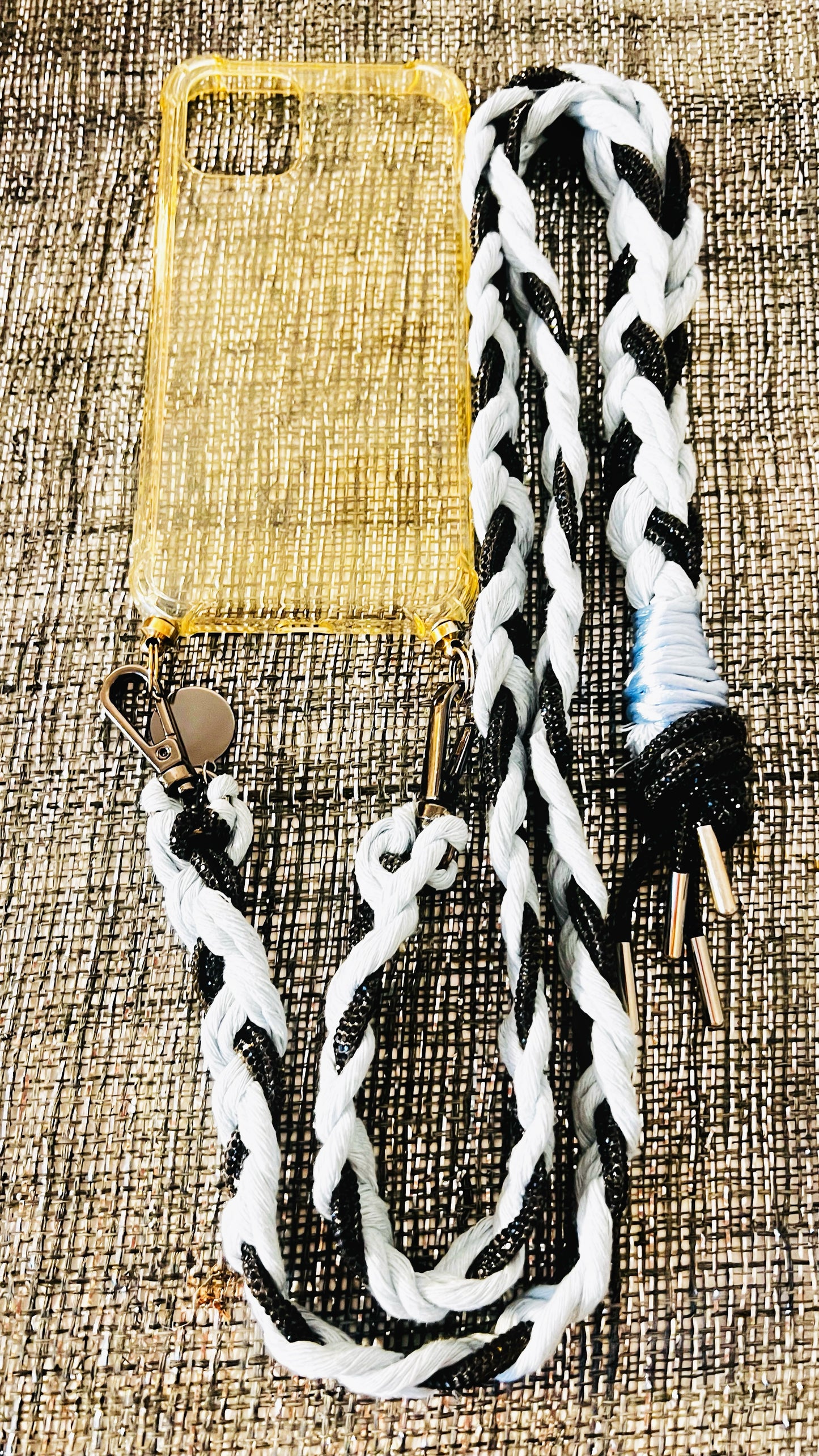 Makramee Glitzernde Handykordeln baby-blau