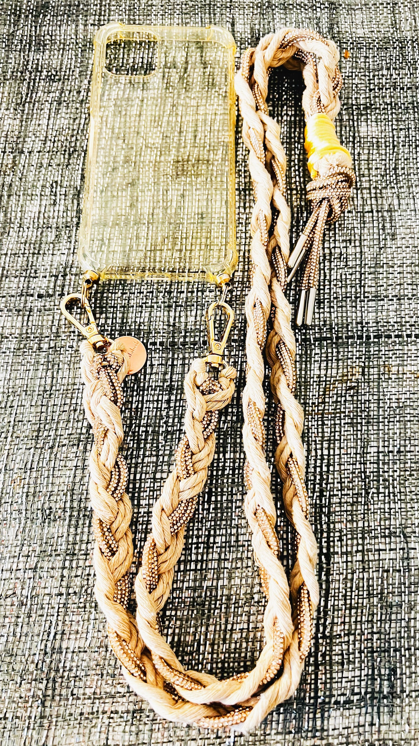 Makramee Glitzernde Handykordeln beige