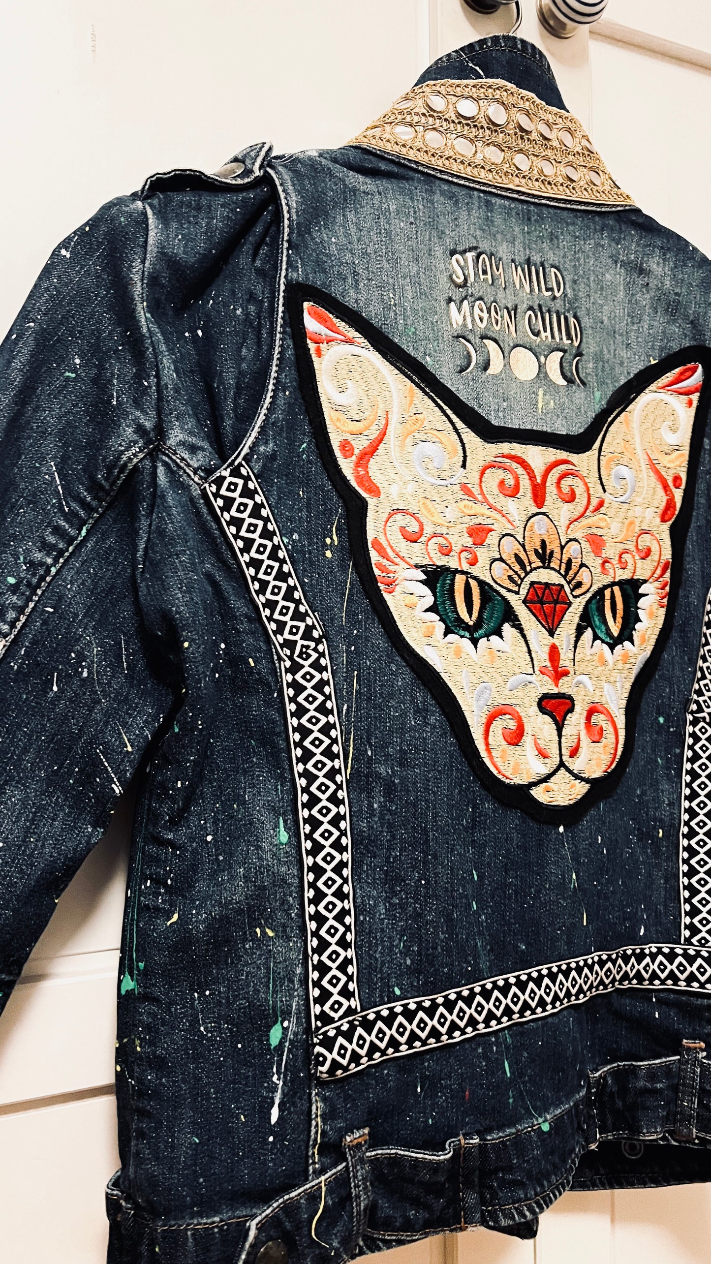 Boho Jeans Jacke kurz