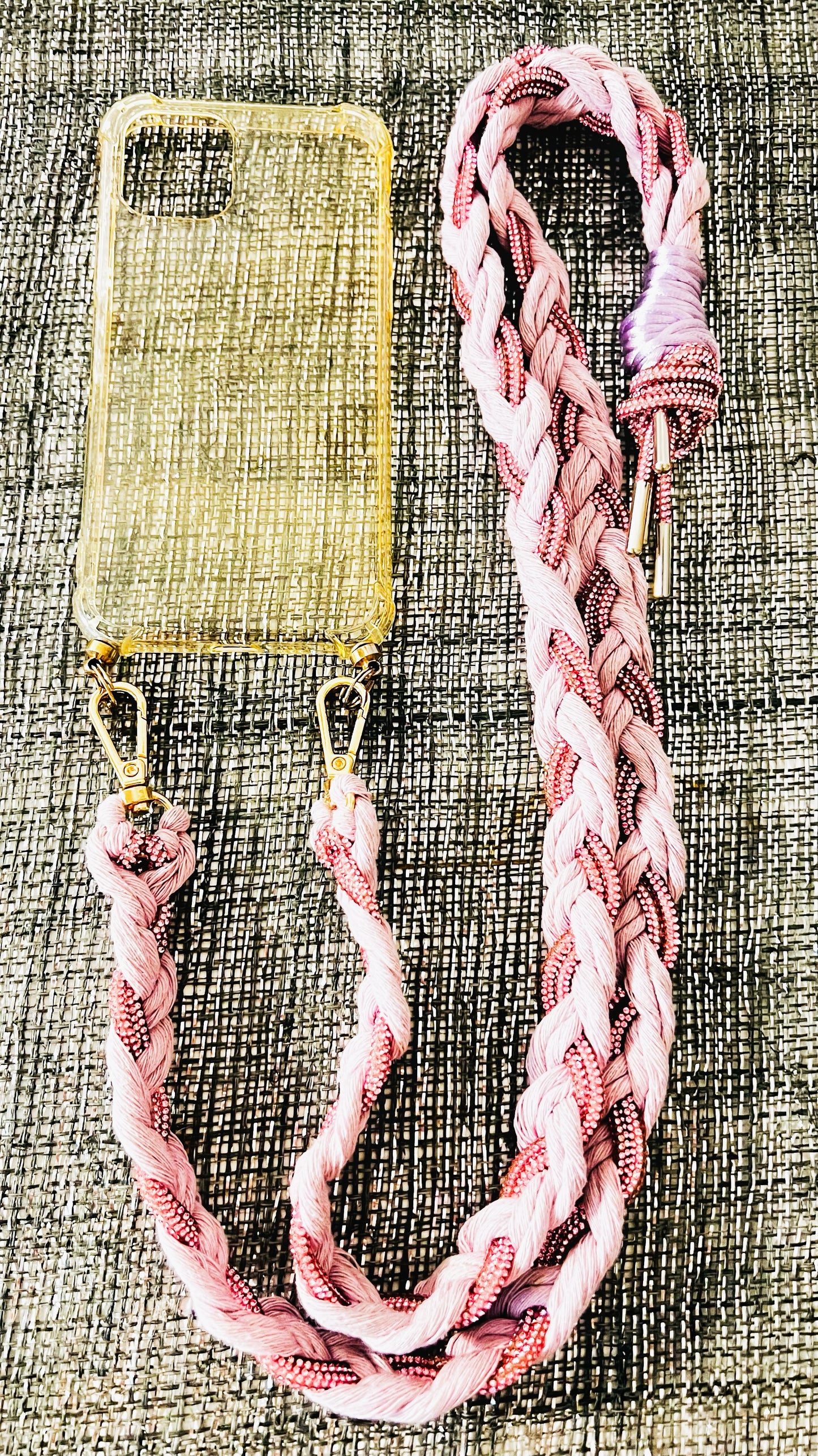 Makramee Glitzernde Handykordeln lila