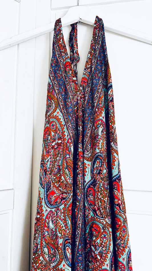 Bohemian Kleid - Blue Red