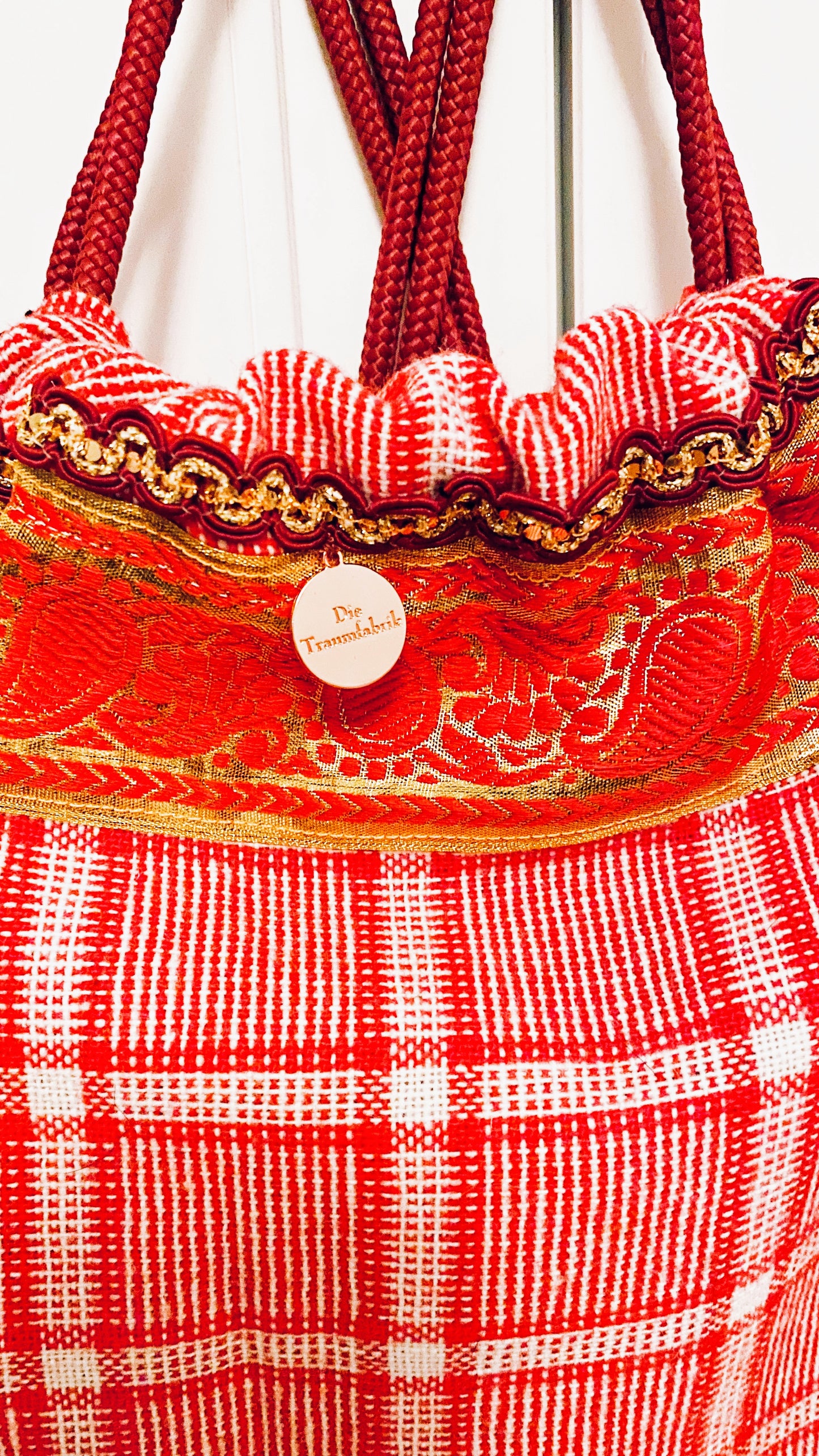 Rucksack-Rot-Kariert