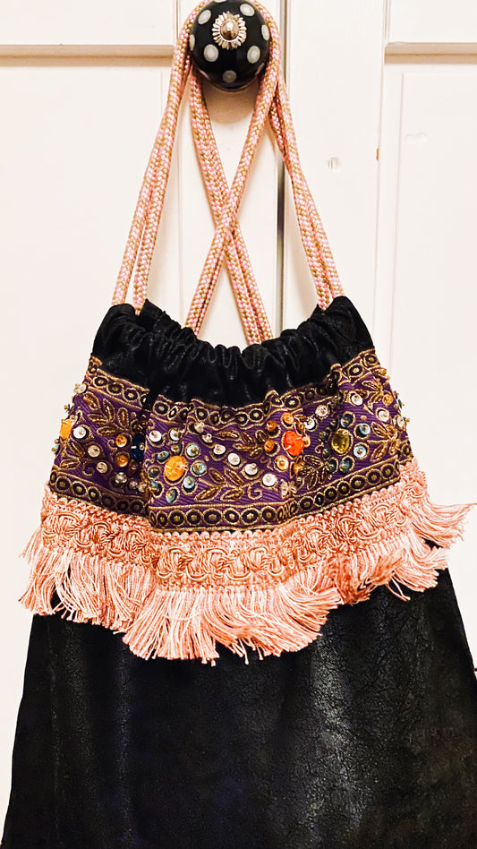 Rucksack-Kunstleder- Schwarz