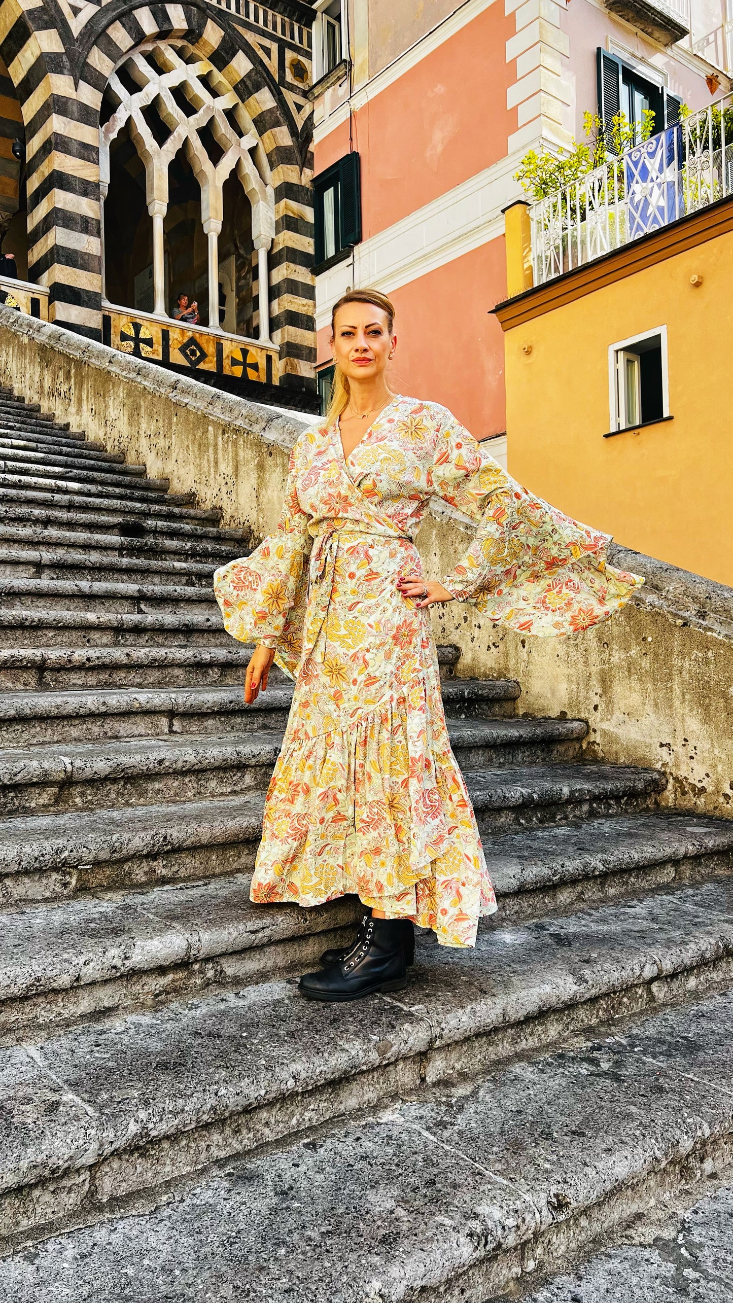 Bohemian Tunika Wickelkleid