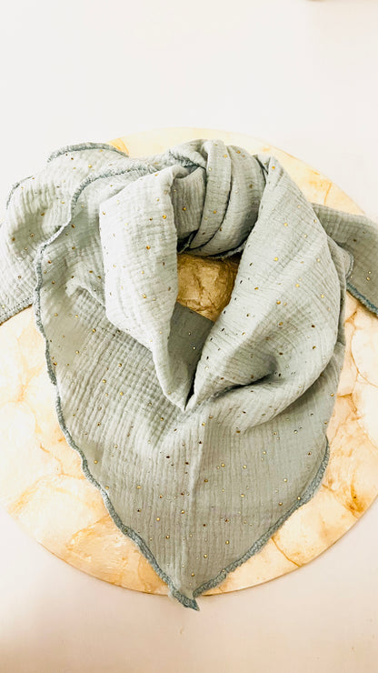 Musseline Dreieckshalstuch türkis