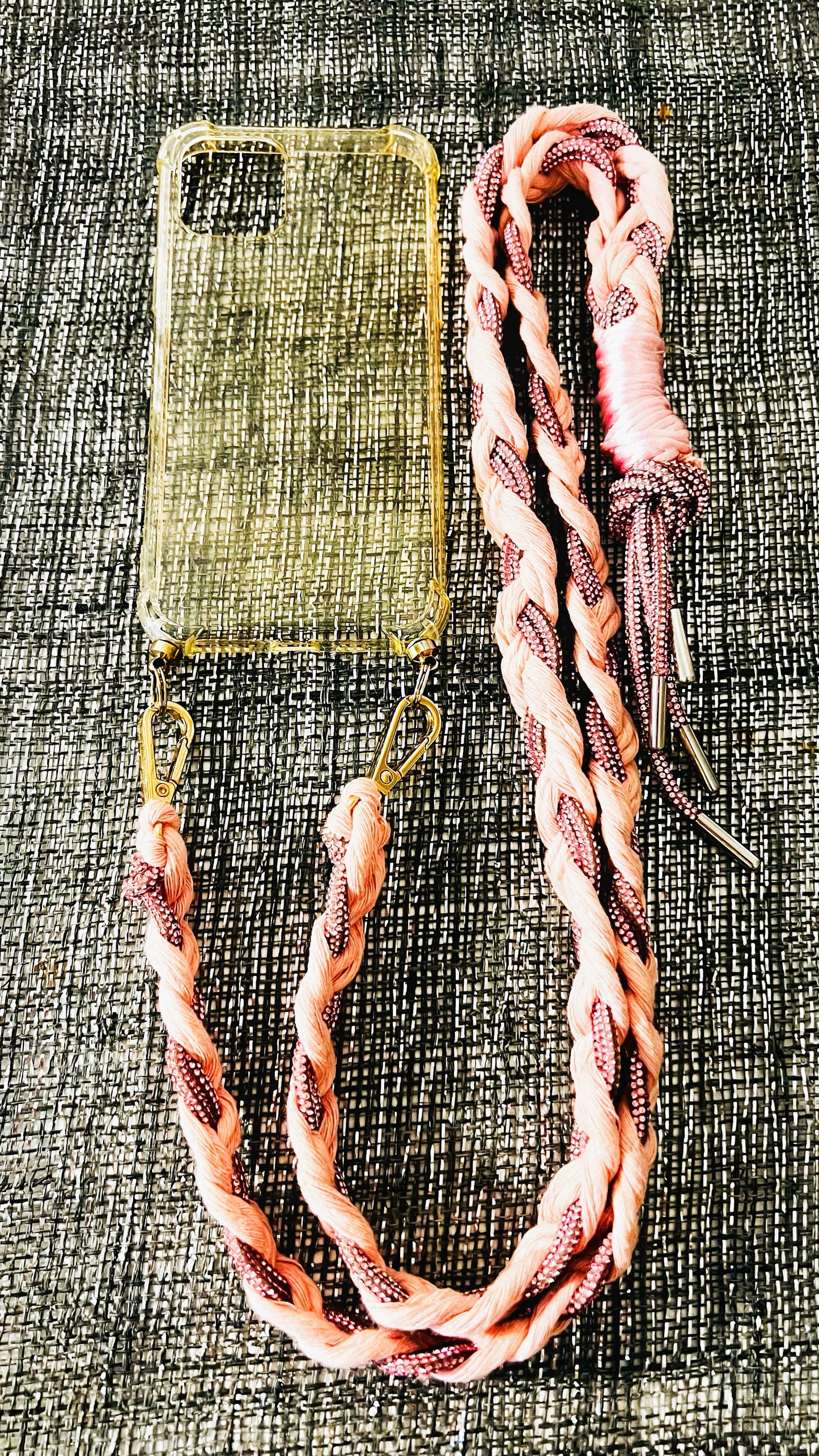 Makramee Glitzernde Handykordeln rosa