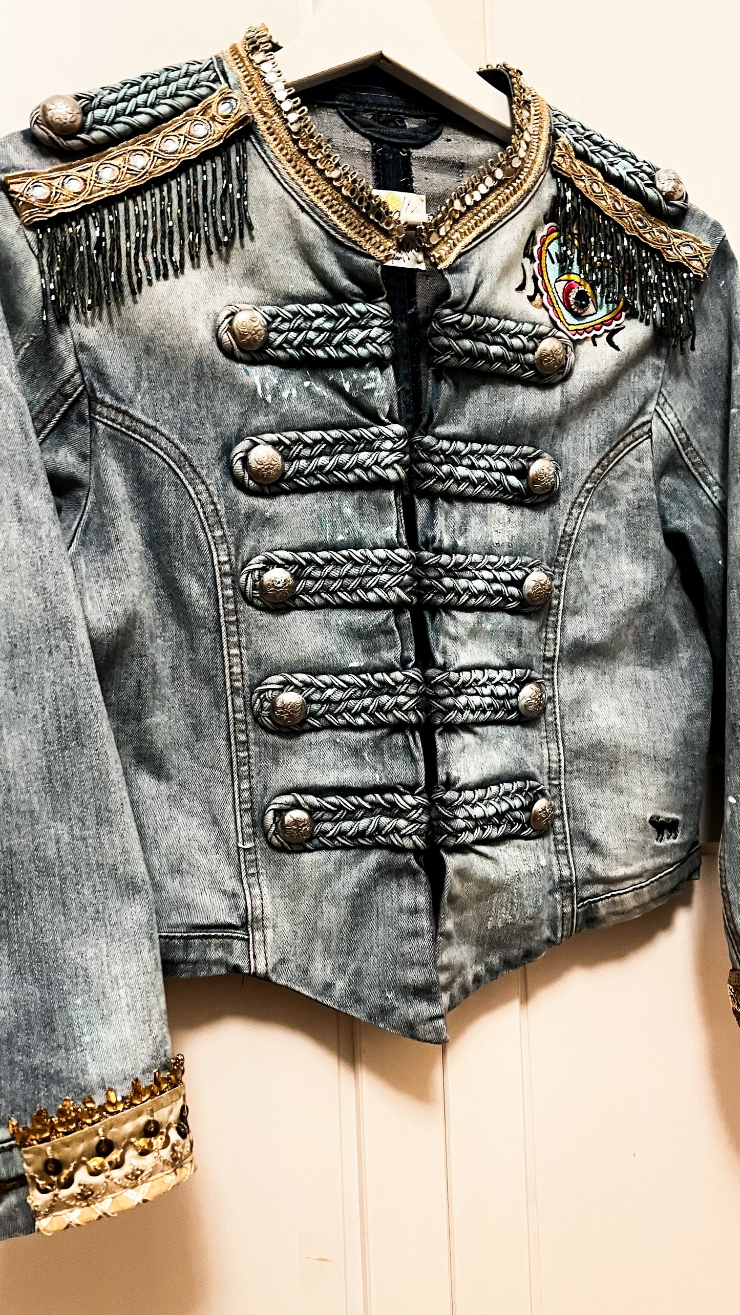 Boho Jeans Jacke kurz