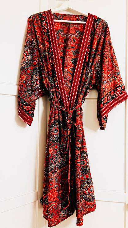 Kimono mit Borten lang