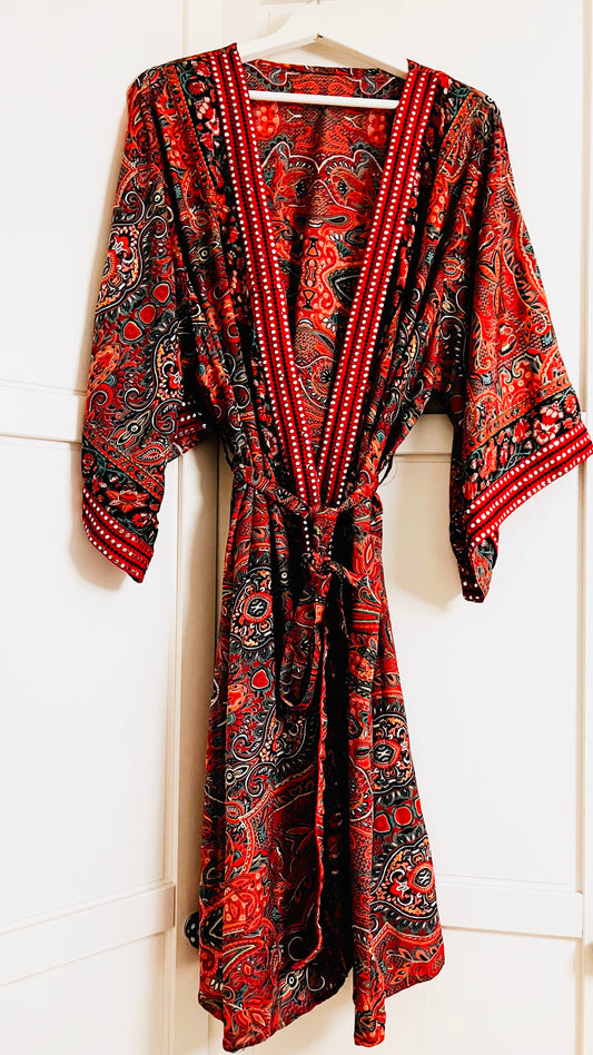 Kimono mit Borten lang