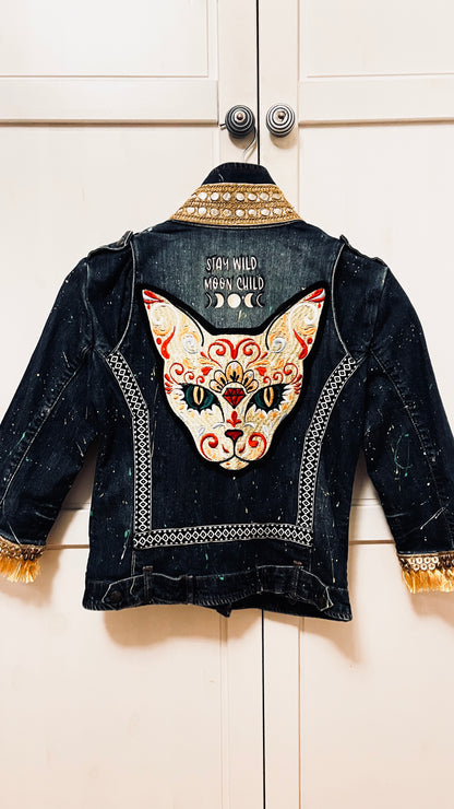 Boho Jeans Jacke kurz