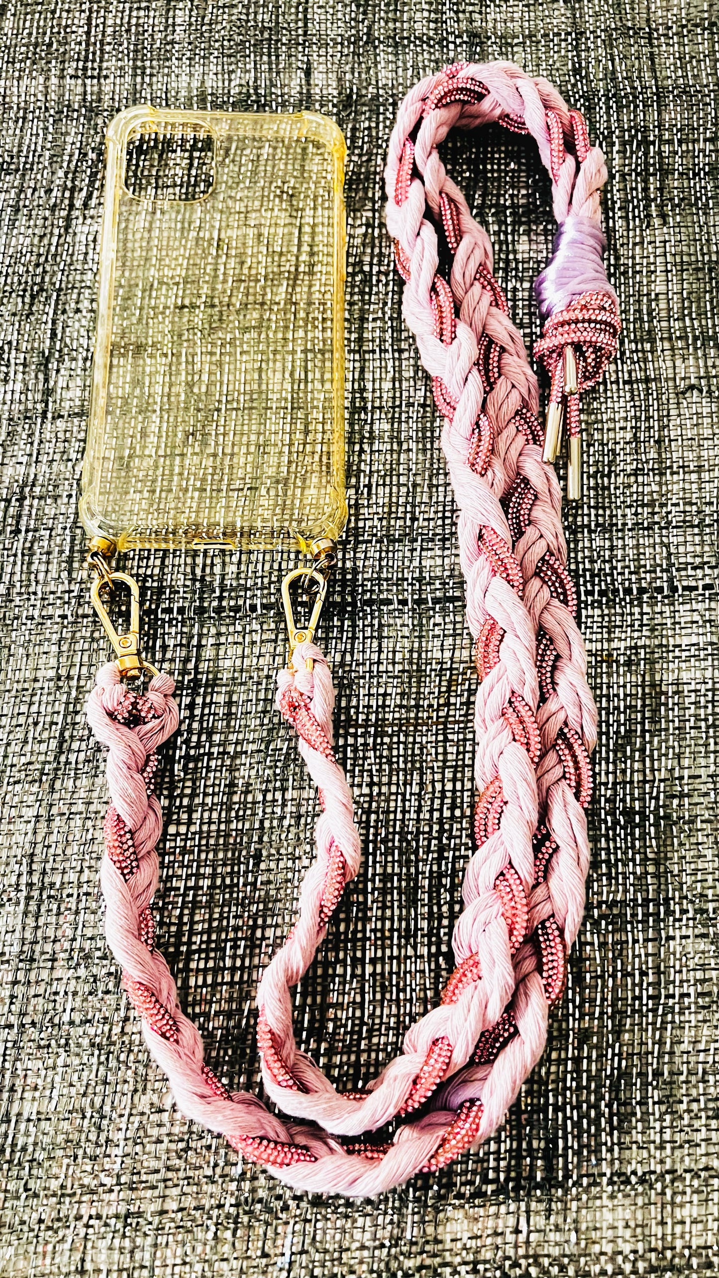 Makramee Glitzernde Handykordeln lila