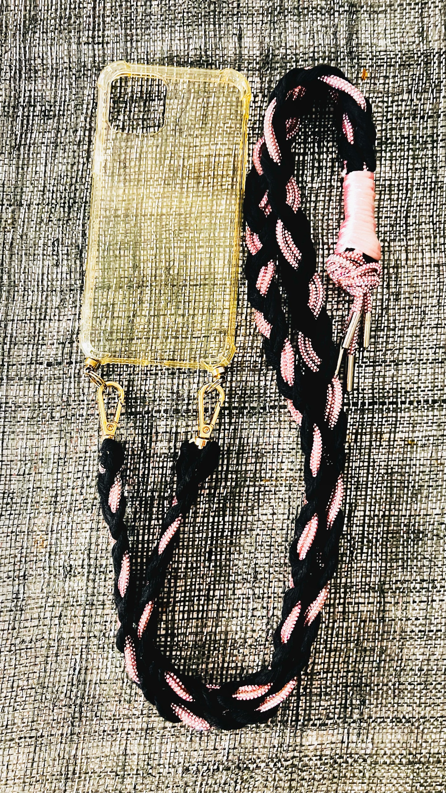 Makramee Glitzernde Handykordeln rosa