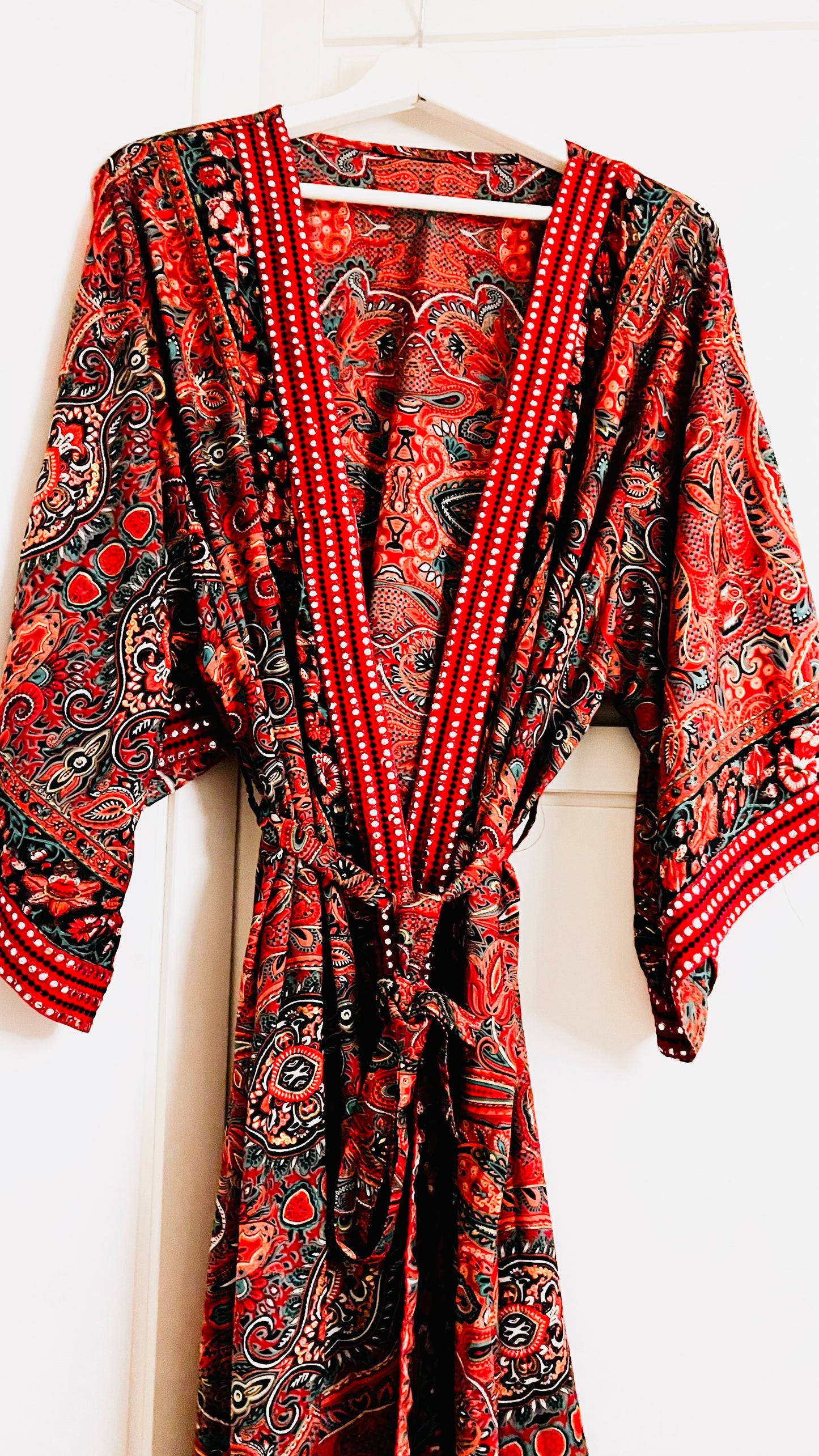 Kimono mit Borten lang