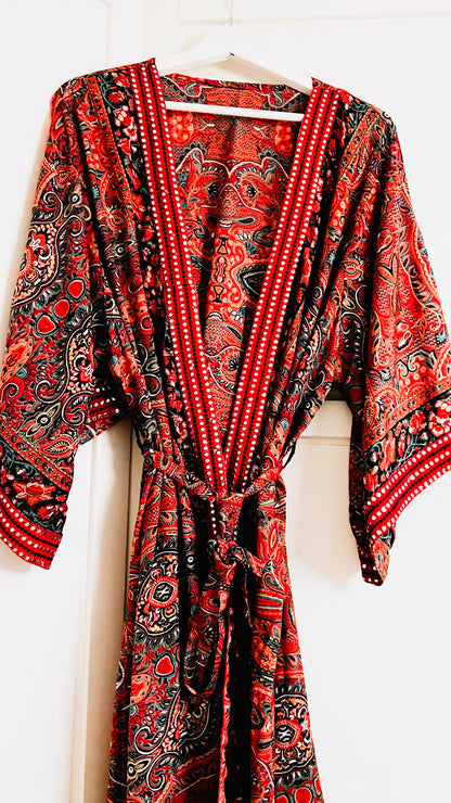 Kimono mit Borten lang