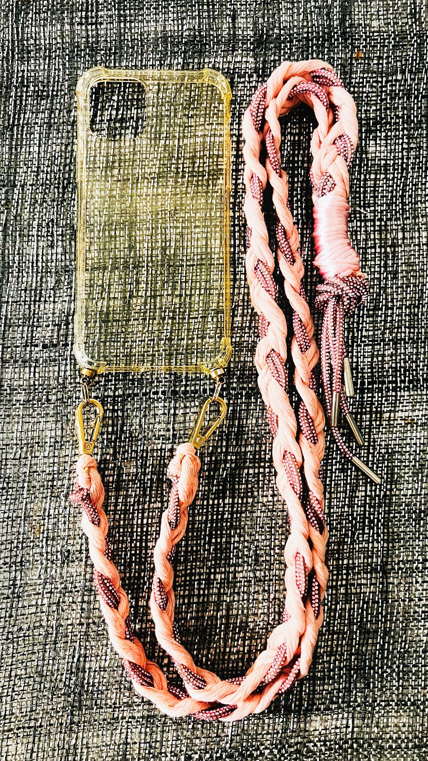 Makramee Glitzernde Handykordeln rosa