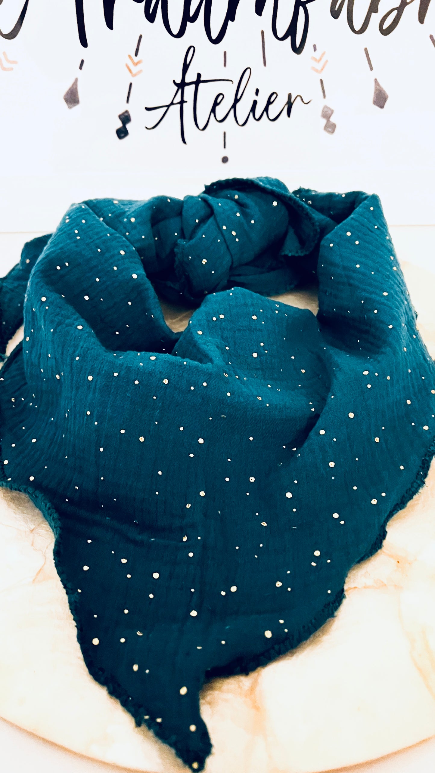 Musseline Dreieckshalstuch acqua