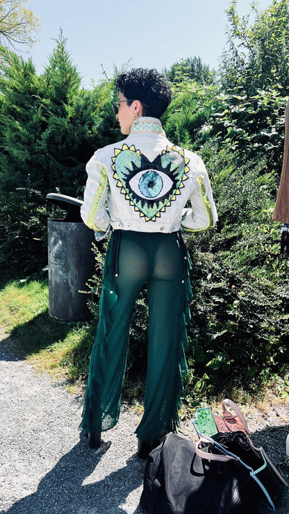 Boho Jeans Jacke kurz