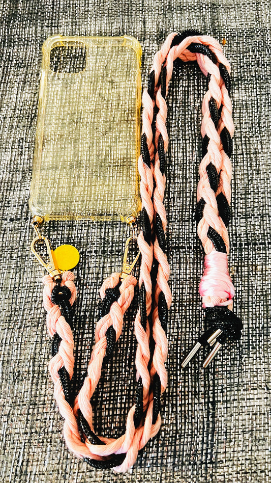 Makramee Glitzernde Handykordeln rosa