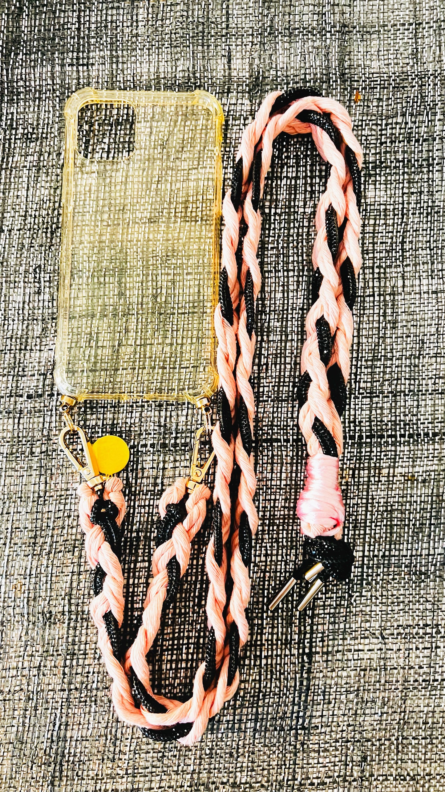 Makramee Glitzernde Handykordeln rosa