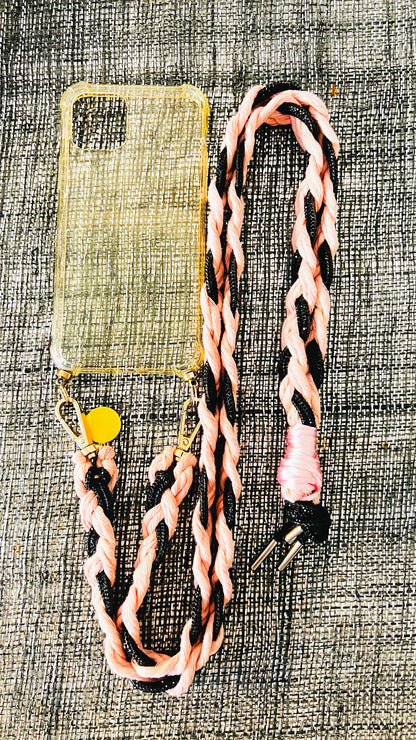 Makramee Glitzernde Handykordeln rosa