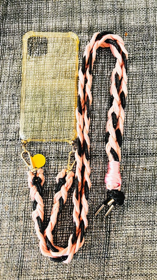 Makramee Glitzernde Handykordeln rosa