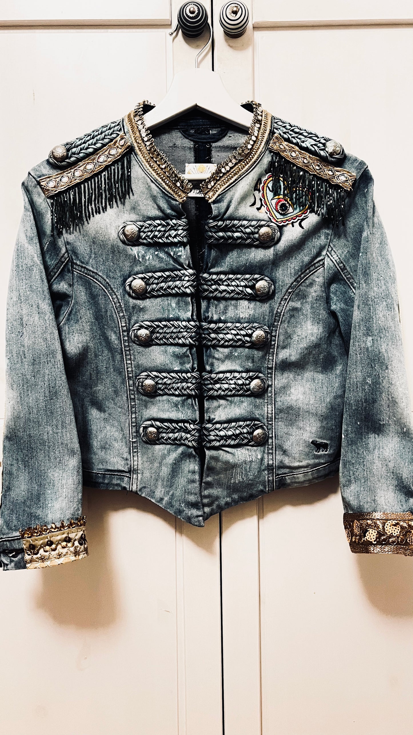 Boho Jeans Jacke kurz