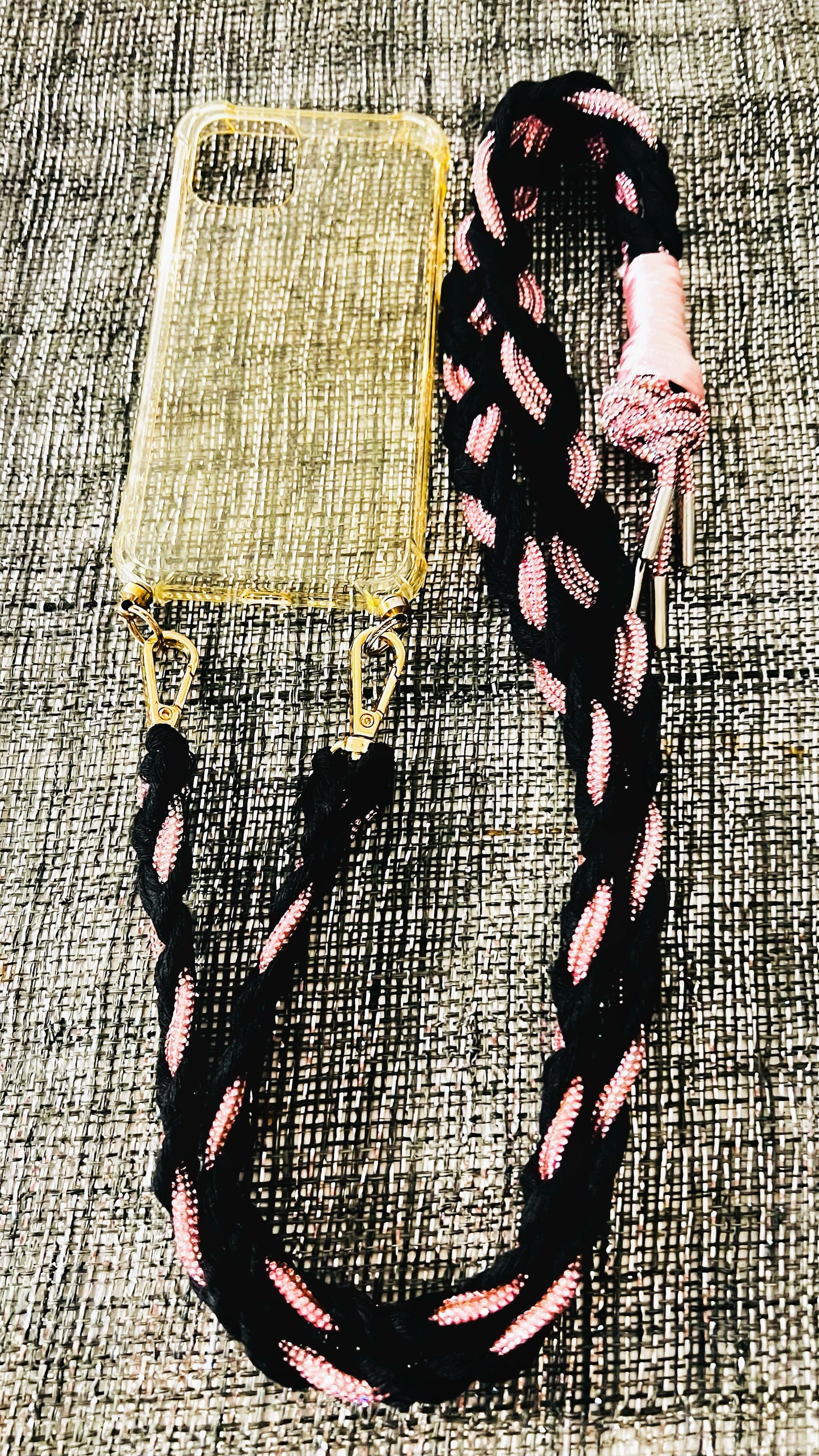 Makramee Glitzernde Handykordeln rosa