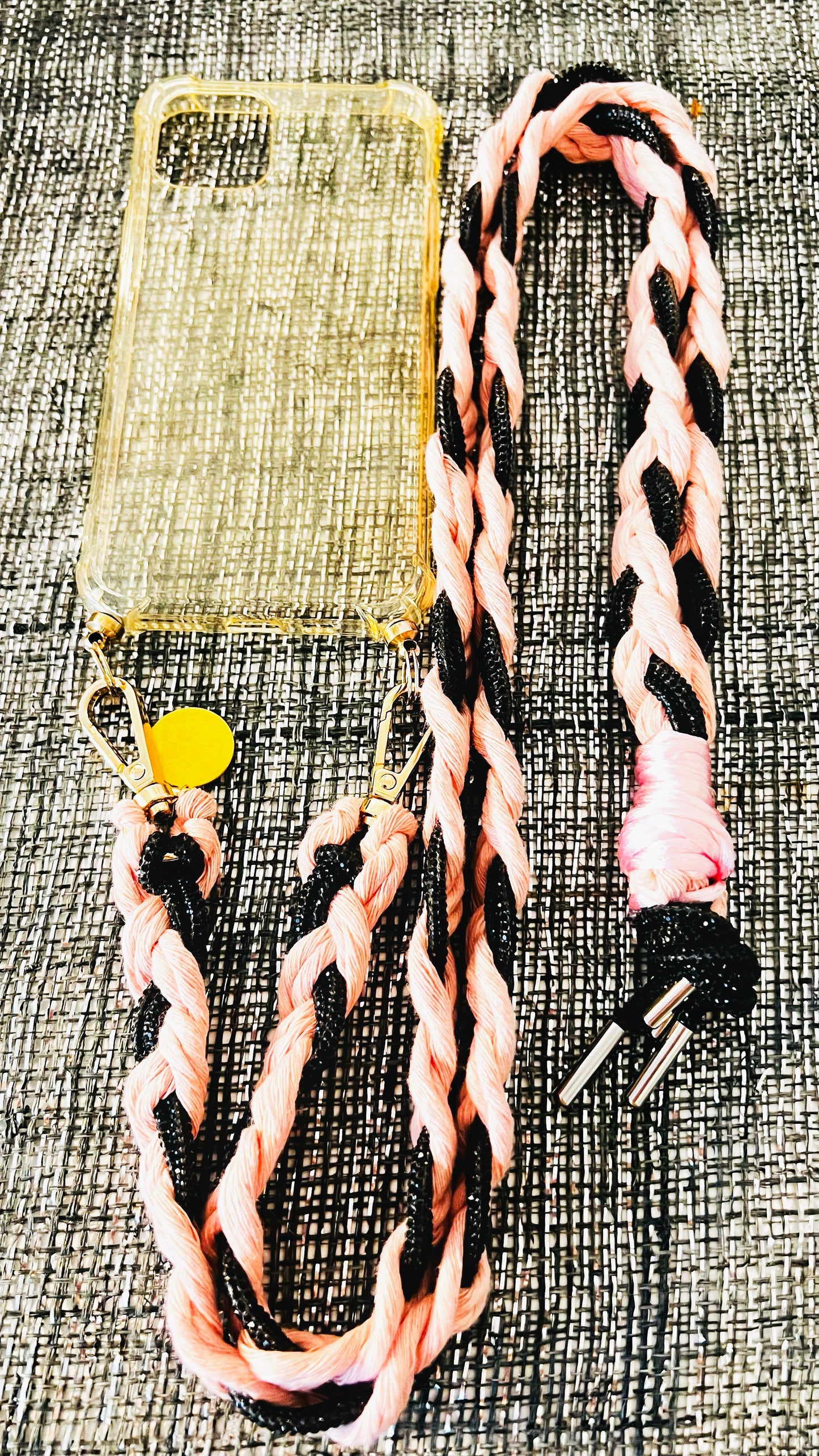 Makramee Glitzernde Handykordeln rosa