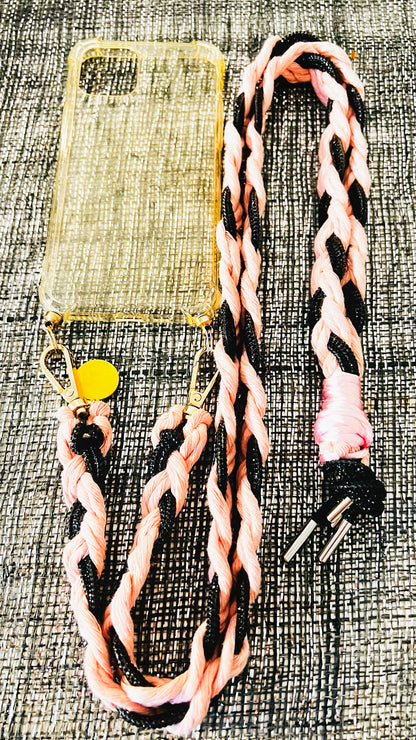 Makramee Glitzernde Handykordeln rosa