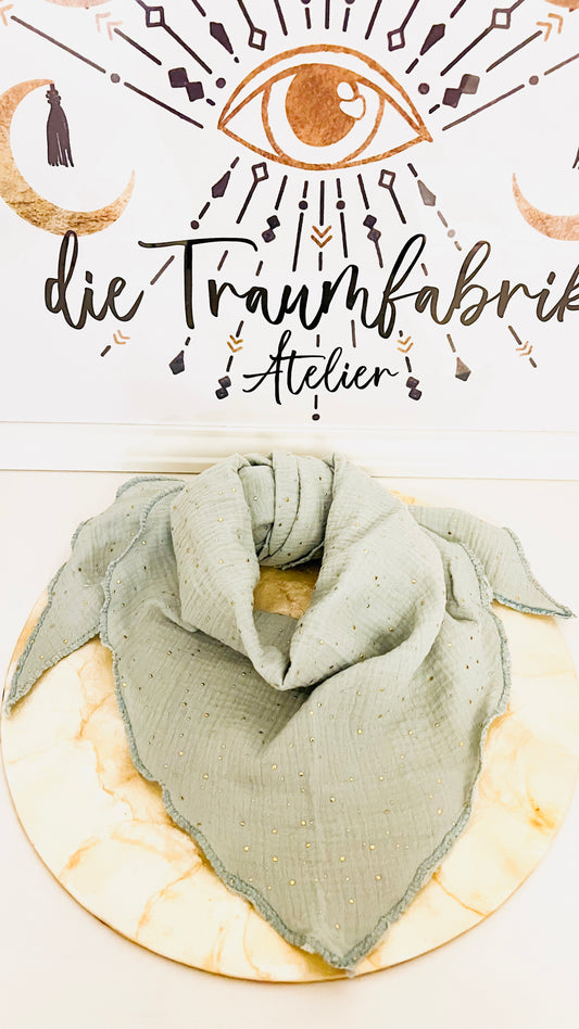 Musseline Dreieckshalstuch türkis