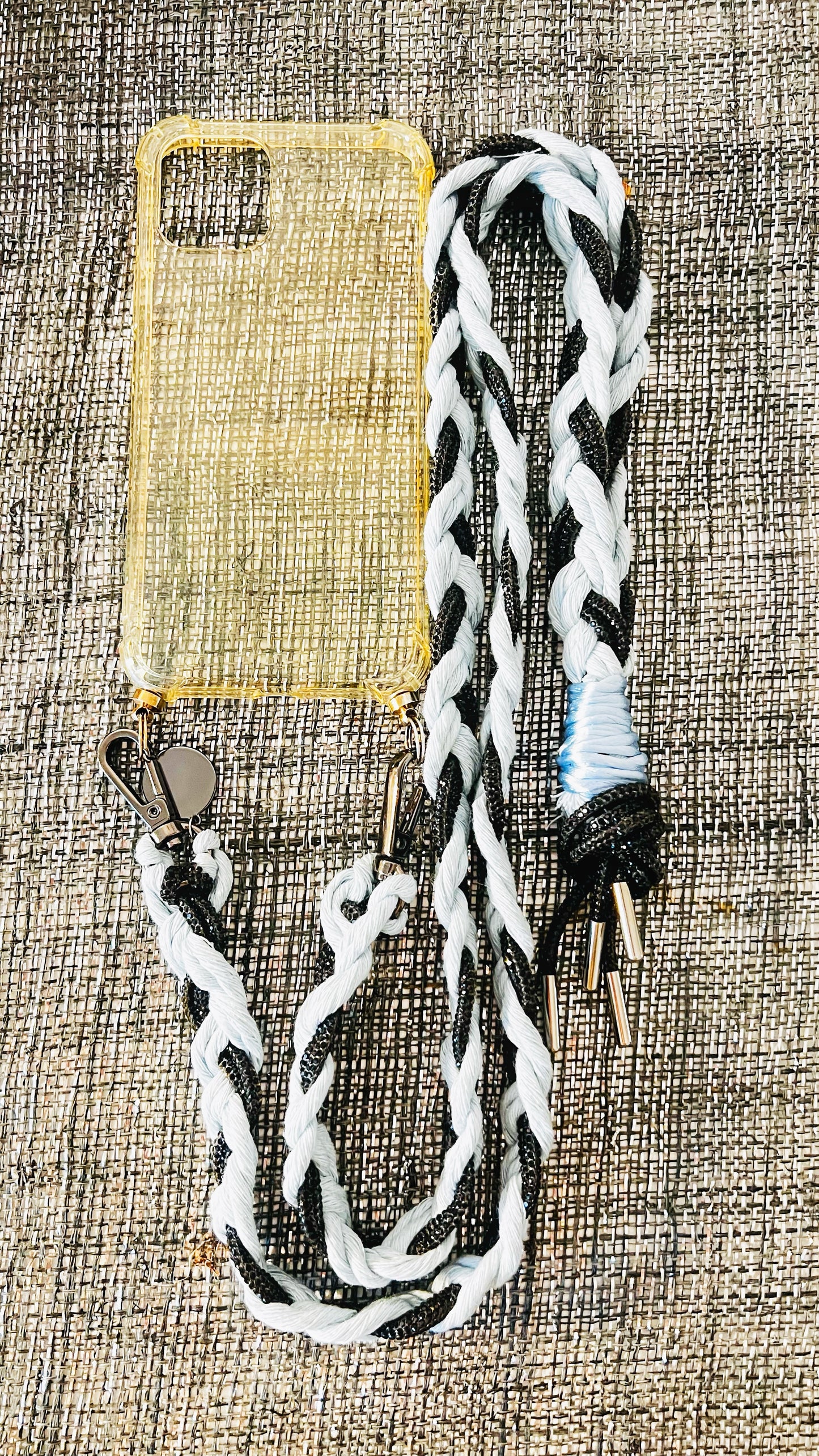 Makramee Glitzernde Handykordeln baby-blau