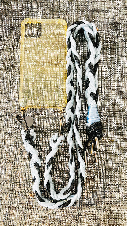 Makramee Glitzernde Handykordeln baby-blau