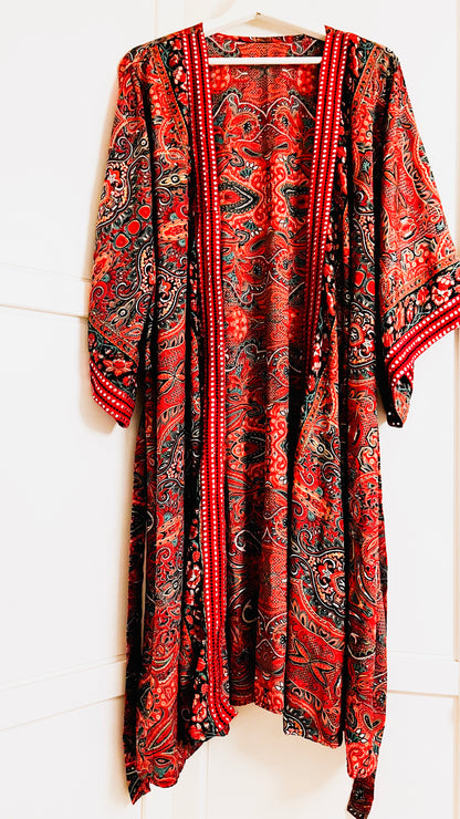 Kimono mit Borten lang