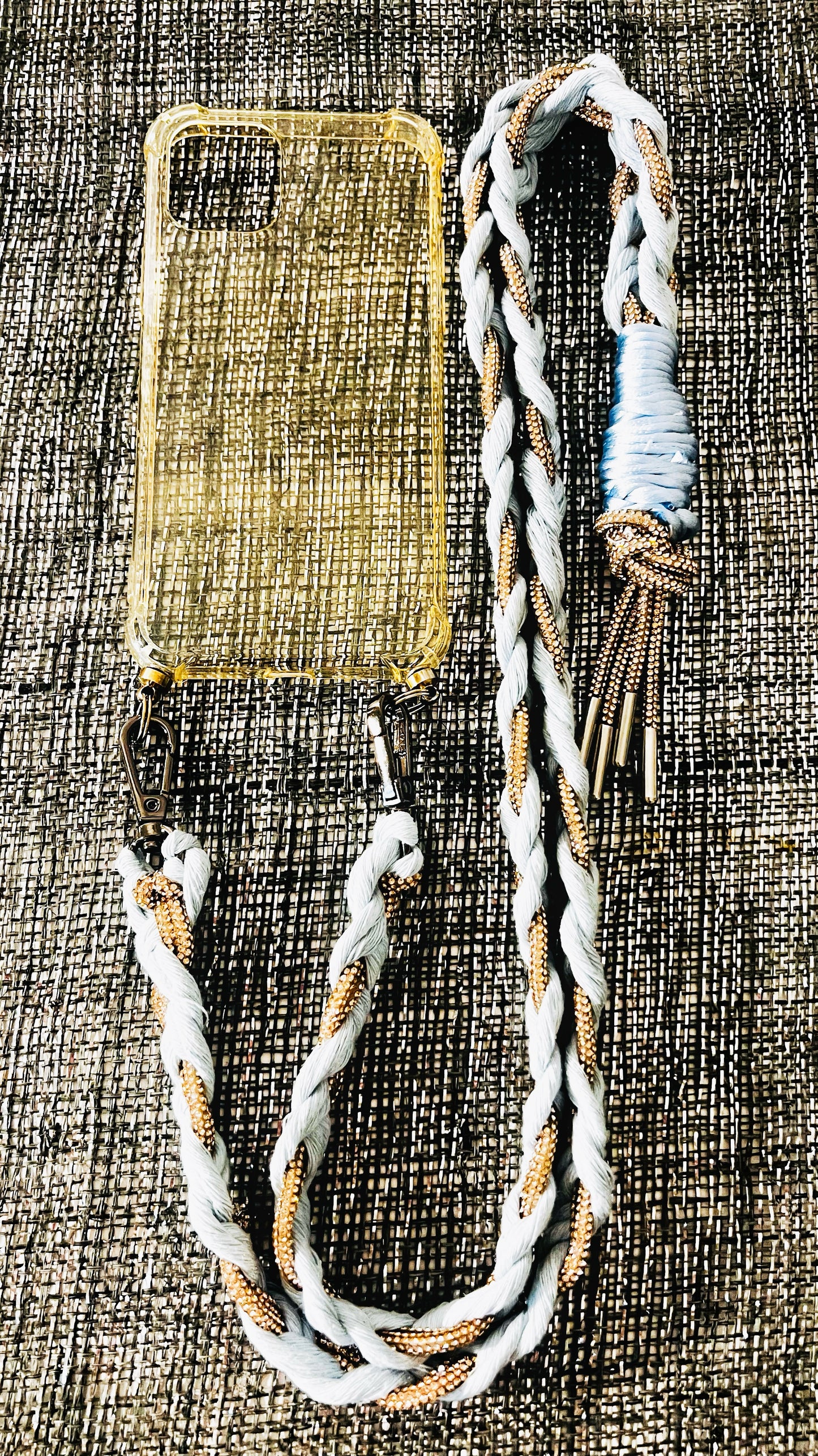 Makramee Glitzernde Handykordeln baby-blau