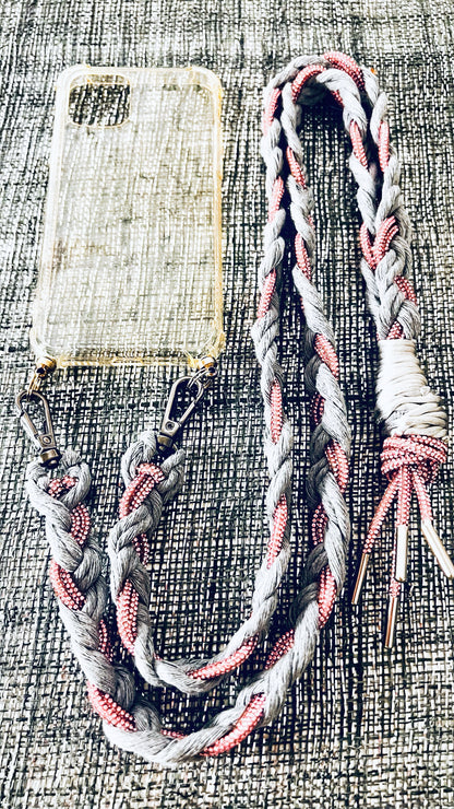 Makramee Glitzernde Handykordeln rosa