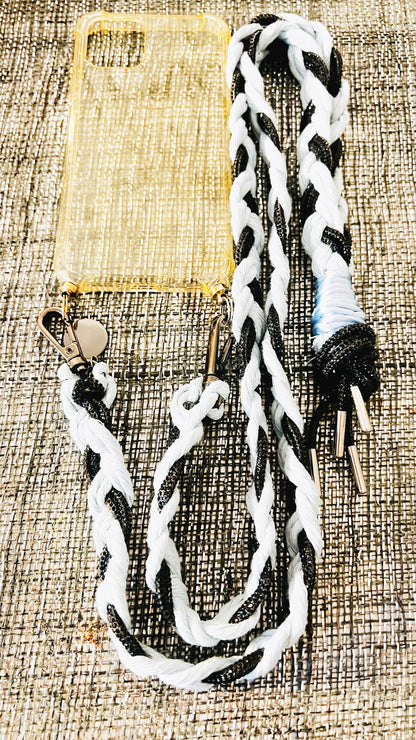 Makramee Glitzernde Handykordeln baby-blau