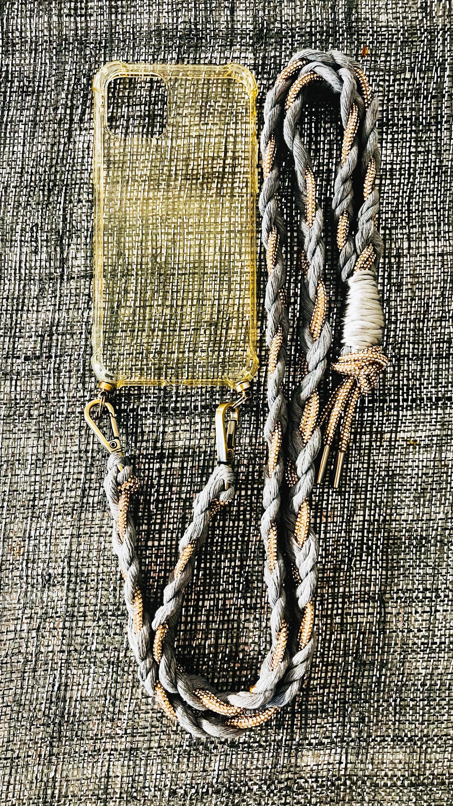 Makramee Glitzernde Handykordeln grau