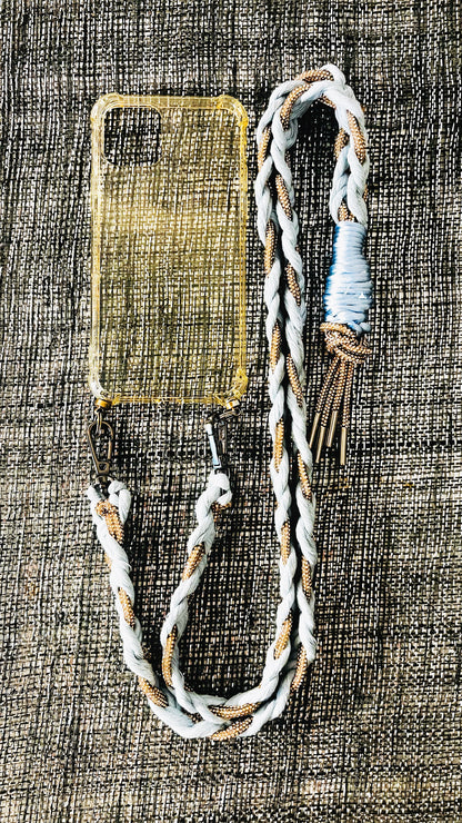 Makramee Glitzernde Handykordeln baby-blau