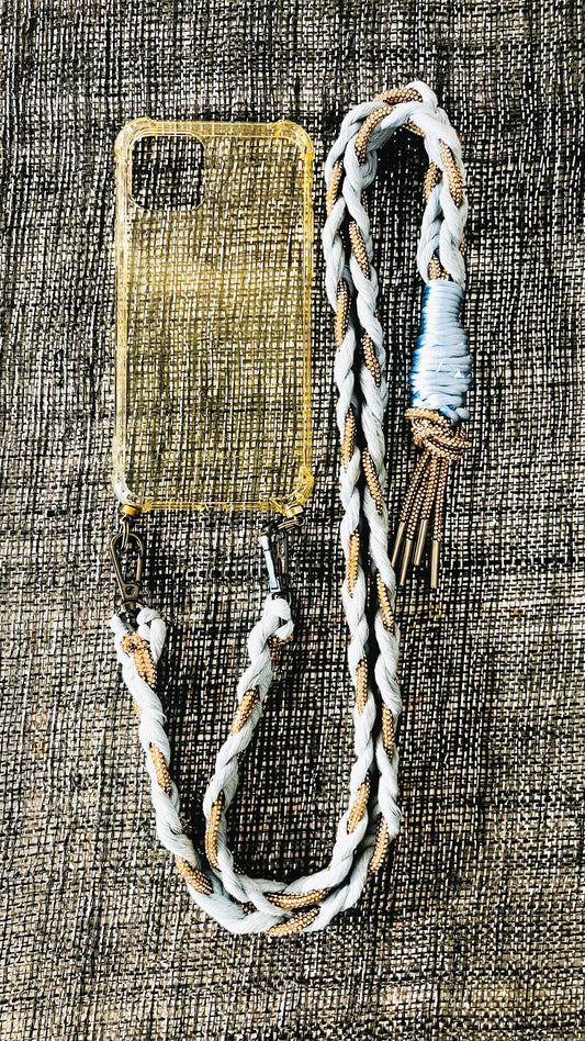 Makramee Glitzernde Handykordeln baby-blau