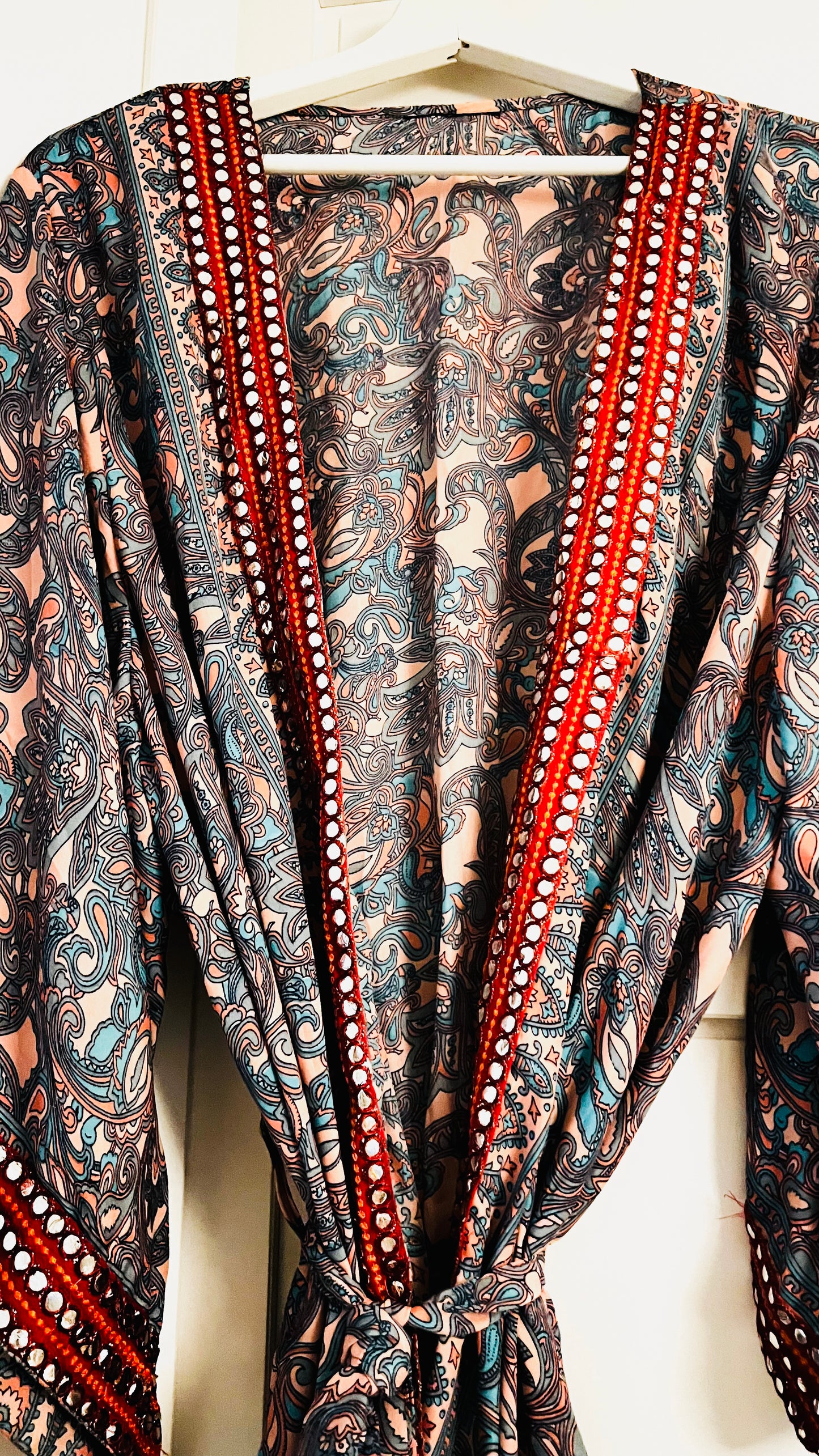 Kimono mit Borten lang