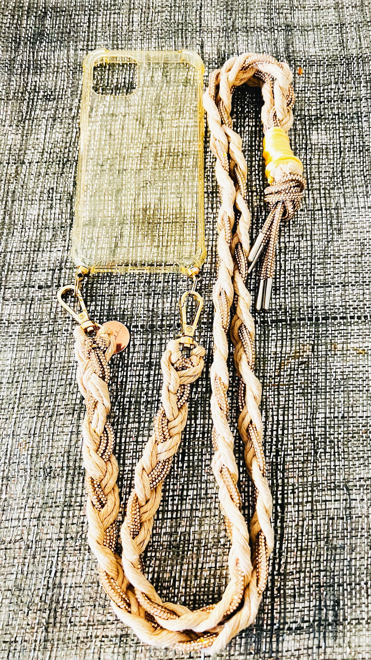 Makramee Glitzernde Handykordeln beige