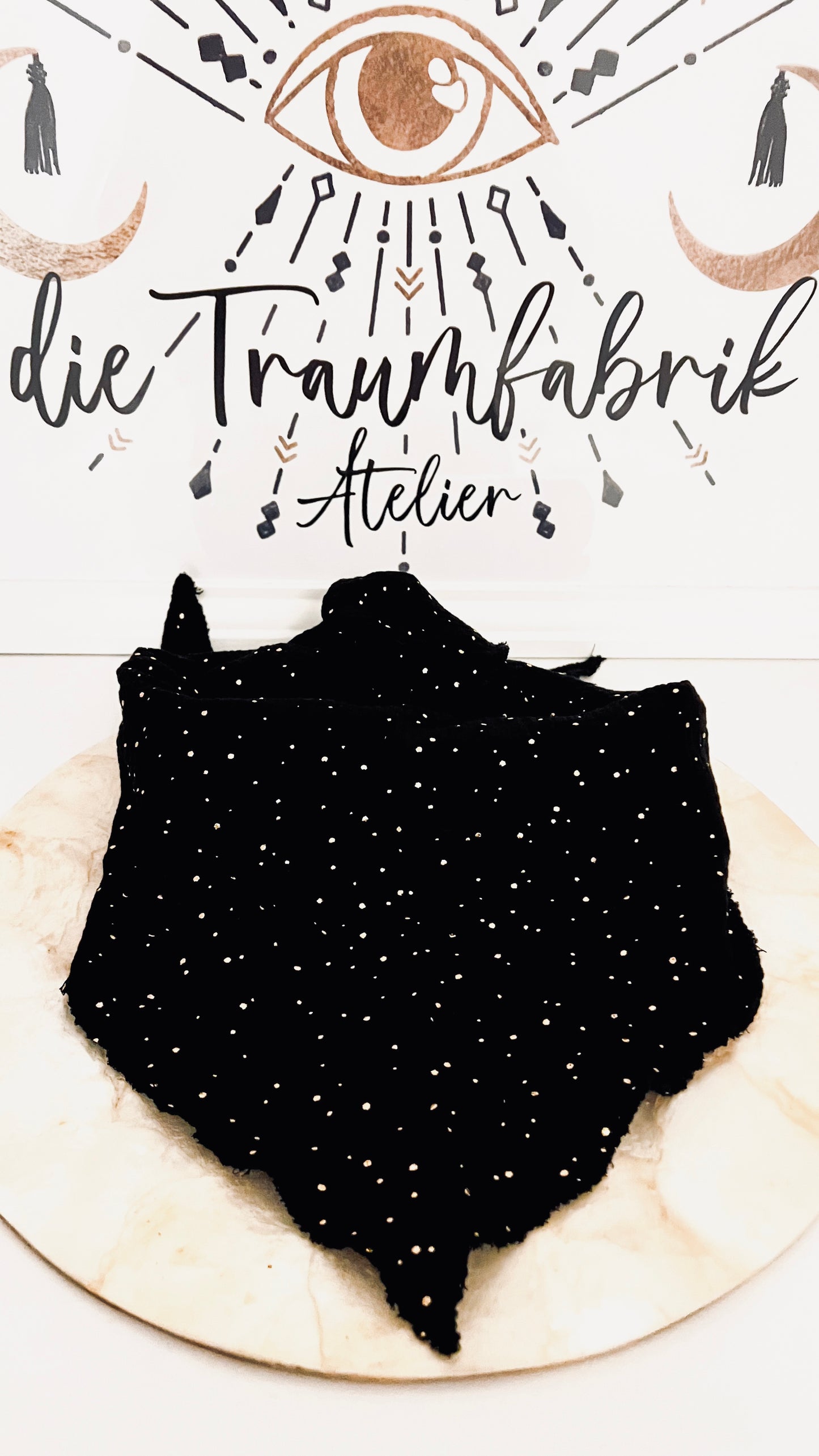 Musseline Dreieckshalstuch schwarz