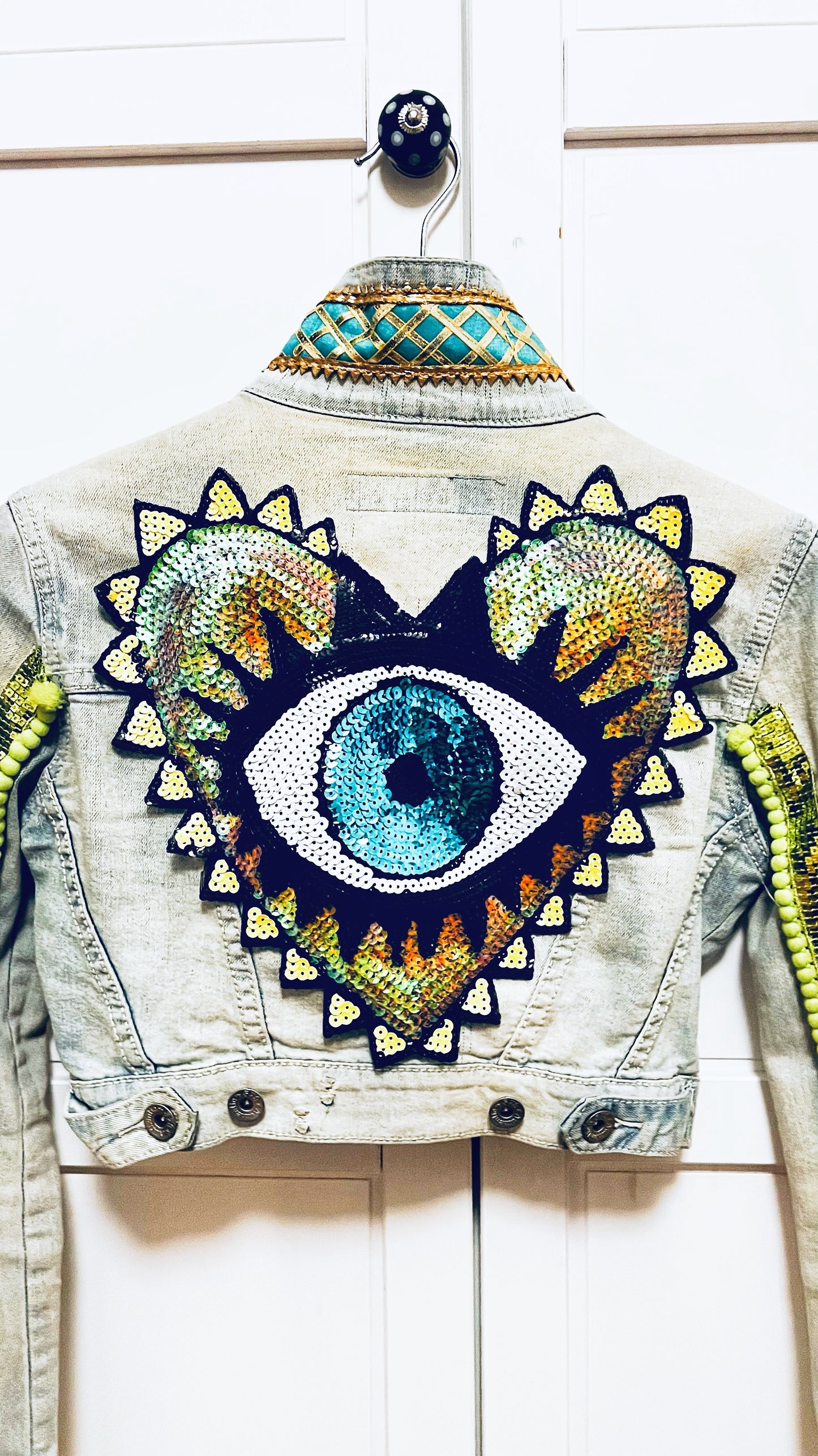 Boho Jeans Jacke kurz