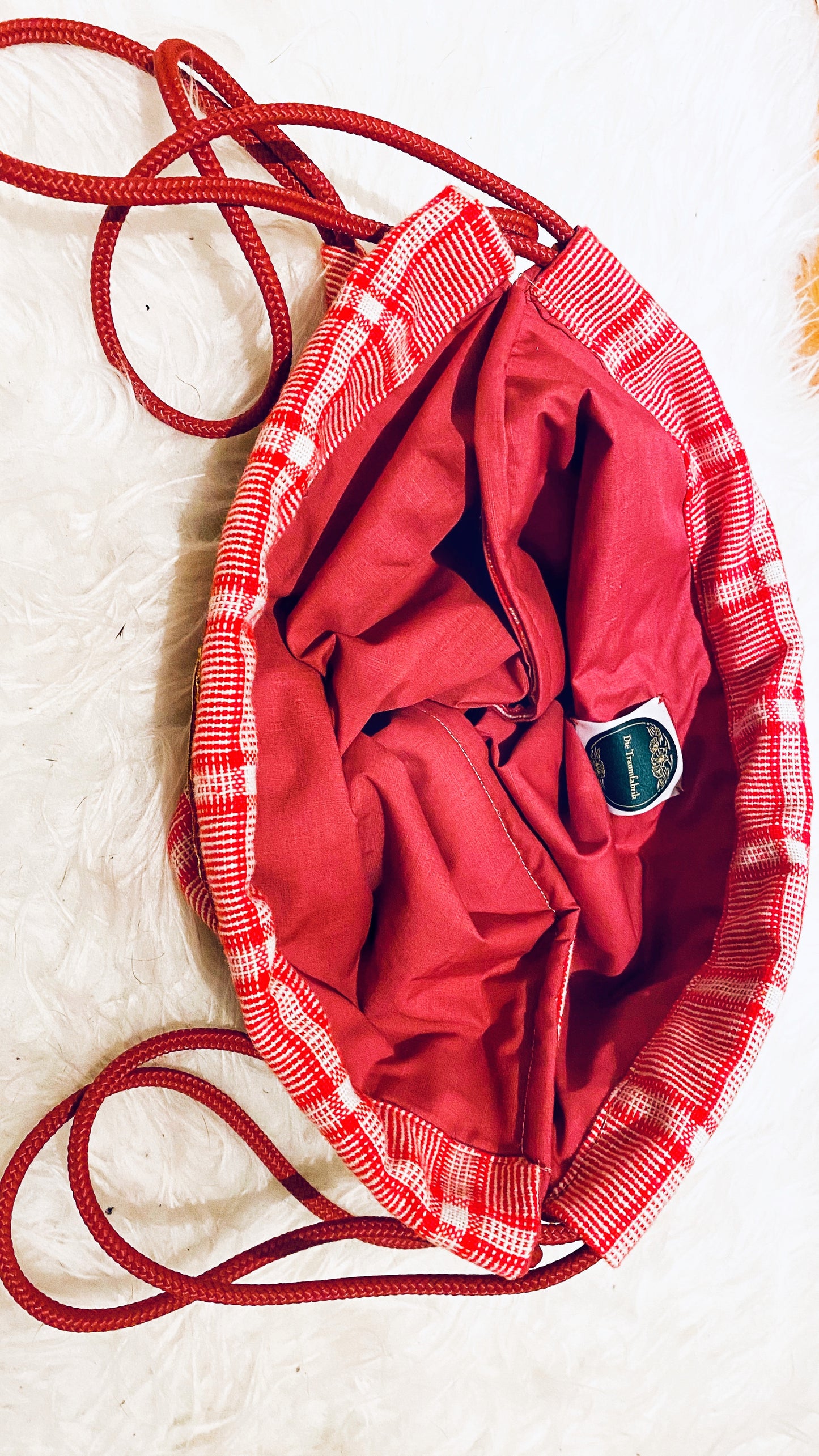 Rucksack-Rot-Kariert