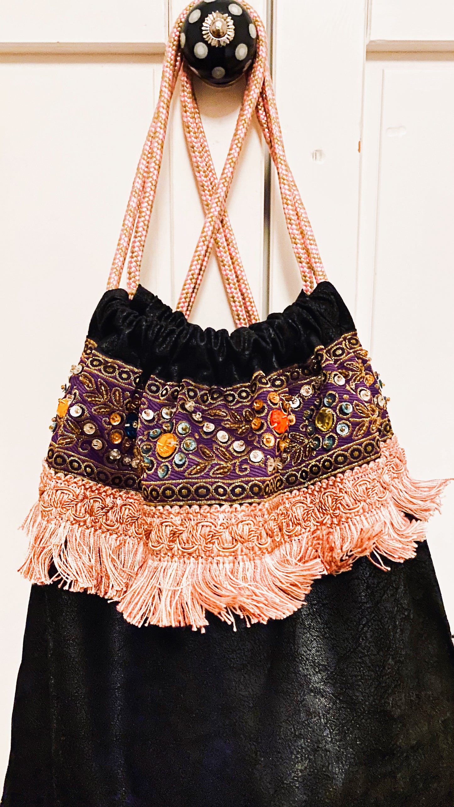 Rucksack-Kunstleder- Schwarz