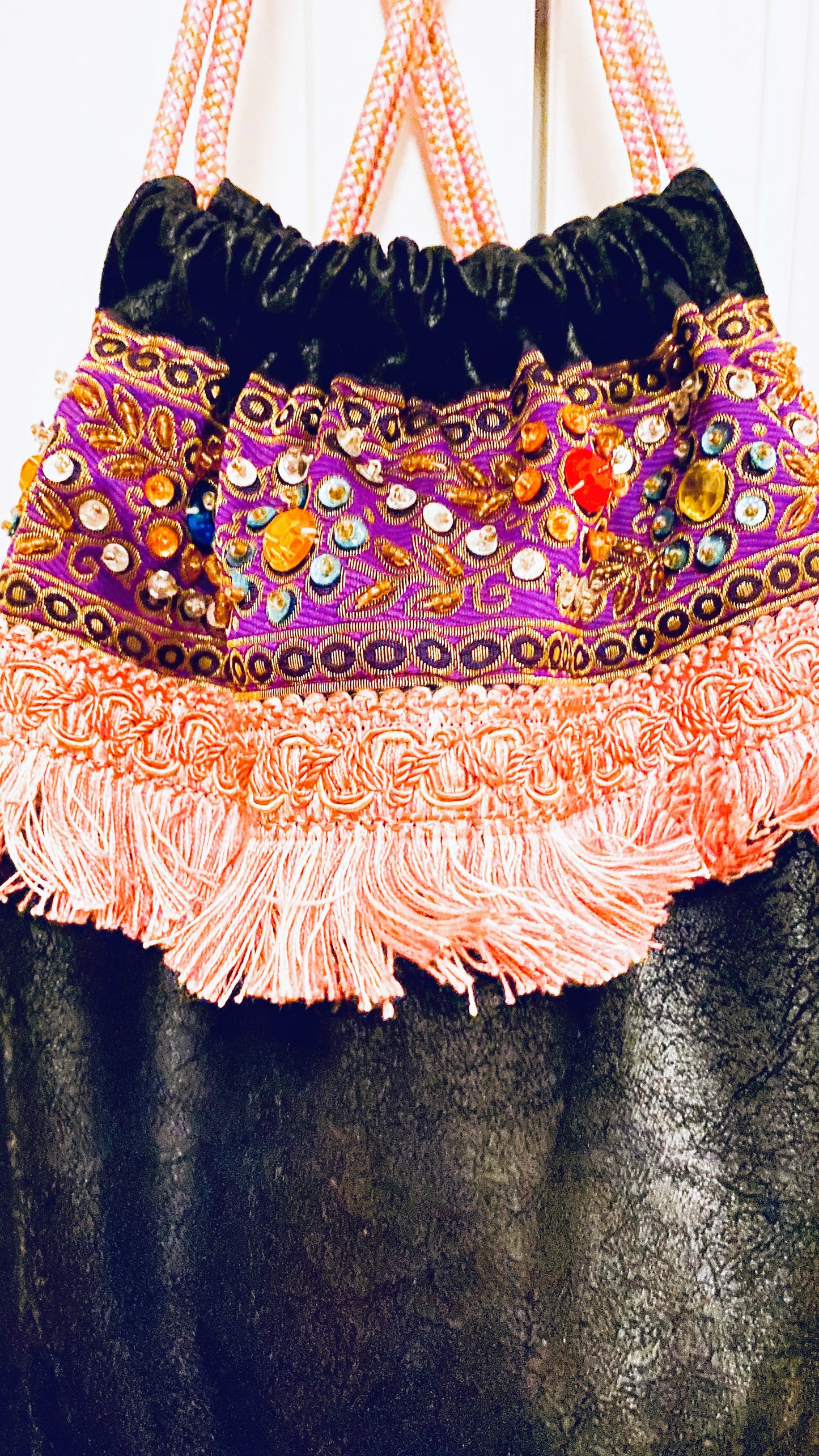 Rucksack-Kunstleder- Schwarz