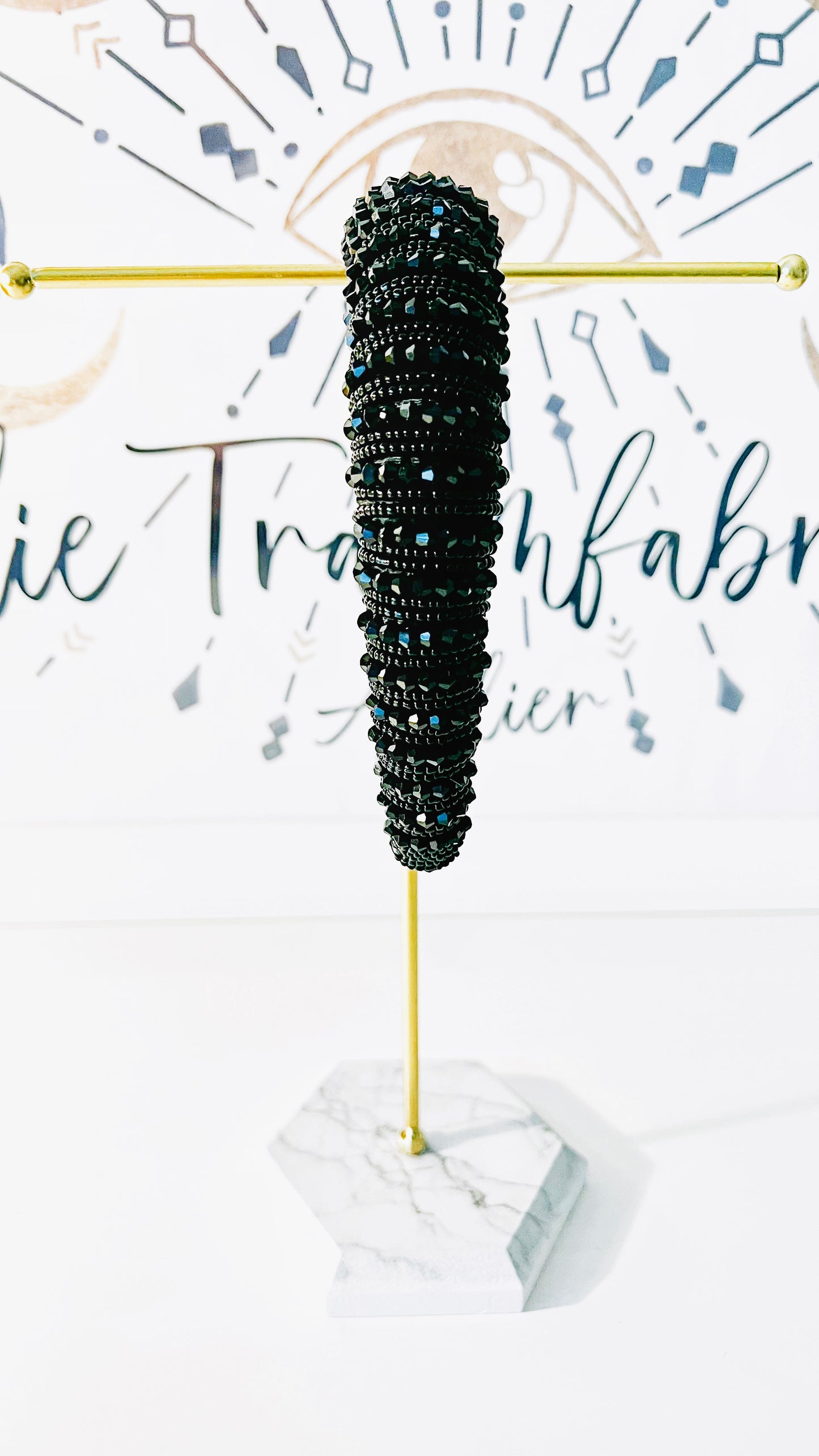 Schwarzer Perlen Haarreif