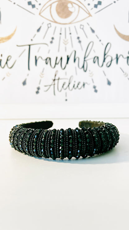 Schwarzer Perlen Haarreif